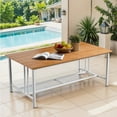thumbnail image 1 of PARKWELL Outdoor Rectangular Dining Table,Patio Heavy-Duty Metal Frame Table with Polywood Top,Waterproof, Sunproof, Rust-Resistant for Porch Balcony Backyard,White, 1 of 7