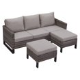 thumbnail image 1 of PARKWELL Outdoor Sectional Furniture Sets - 3 Pieces Patio Conversation Set with Cushioned Sofa and Ottomans - Gray, 1 of 6