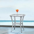 thumbnail image 1 of PARKWELL Outdoor Side Table with All-Weather Wicker Shelf - Rattan Tea Tables with Glass Top - Square Offwhite, 1 of 6