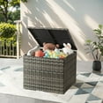 thumbnail image 1 of PARKWELL Outdoor Storage Box with Lid,All-Weather Waterproof Wicker Storage Cabinet for Patio Furniture, Pool Accessories, Garden Tools, Gray, 1 of 9