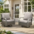 thumbnail image 1 of PARKWELL Outdoor Swivel Glider Chair Set of 2,Patio Rattan Swivel Rocking Lounge Chair with Beige Cushions for Porch Balcony Backyard,Brown Wicker, 1 of 10