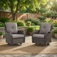 thumbnail image 1 of PARKWELL Outdoor Swivel Gliders Chair Set of 2, Patio Wicker High Back Swivel Rocker Lounge Chair with Gray Cushions for Balcony Deck, Brown Wicker, 1 of 9