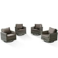 thumbnail image 1 of PARKWELL Outdoor Wicker Chairs Swivel Rocker Set of 4, All Weather Rattan Patio Swivel Glider Rocking Lounge Chairs for Patio Porch Pool,Brown/Gray, 1 of 8