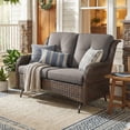 thumbnail image 1 of PARKWELL Outdoor Wicker Loveseat Glider with Gray Cushion in Brown Rattan Finish, 1 of 10