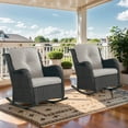 PARKWELL Patio Porch Wicker Rocking Chair - Outdoor Rattan Rocker set ...