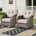 thumbnail image 1 of PARKWELL Outdoor Wicker Swivel Glider Chairs Set of 2,All-Weather Rattan Swivel Rocker Lounge Chair with Thick Beige Cushions for Porch Balcony Backyard,Brown Wicker, 1 of 9