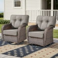 thumbnail image 1 of PARKWELL Outdoor Wicker Swivel Glider Chairs Set of 2,All-Weather Rattan Swivel Rocker Lounge Chair with Thick Gray Cushions for Porch Balcony Backyard,Brown Wicker, 1 of 9