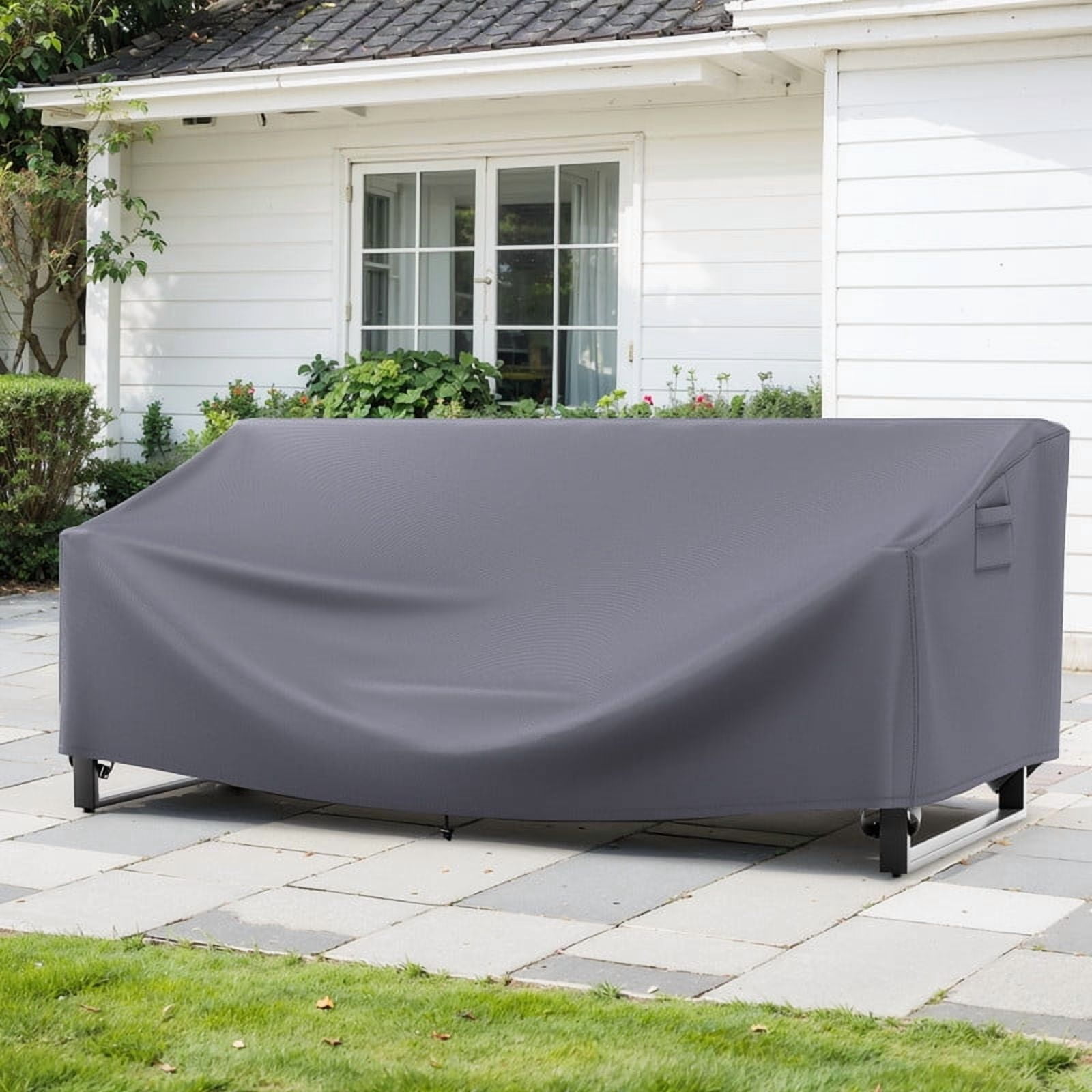 PARKWELL Patio Furniture Covers Waterproof,Outdoor 3-seater Sofa Cover,Outside Table and Chair Covers,Heavy Duty 600D Tough Oxford Cover Grey 83L x 34W x 28H inch