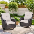 thumbnail image 1 of PARKWELL Patio Rocking Swivel Cushioned Chairs Set of 2,Wicker Glider Rocker for Porch Balcony Backyard Apartment,Beige, 1 of 9