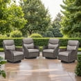 thumbnail image 1 of PARKWELL Patio Wicker Chairs Swivel Rocker Set of 4,Outdoor Rattan Swivel Glider Rocking Lounge Chairs for Patio Porch Pool,Brown/Gray, 1 of 7