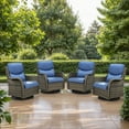 thumbnail image 1 of PARKWELL Patio Wicker Chairs Swivel Rocker Set of 4,Outdoor Rattan Swivel Glider Rocking Lounge Chairs for Patio Porch Pool,Gray/Navy, 1 of 7