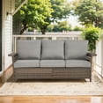 thumbnail image 1 of PARKWELL Wicker Outdoor 3 Seater Sofa,Patio Rattan Couch with Cushions Deep Seat,Gray, 1 of 10