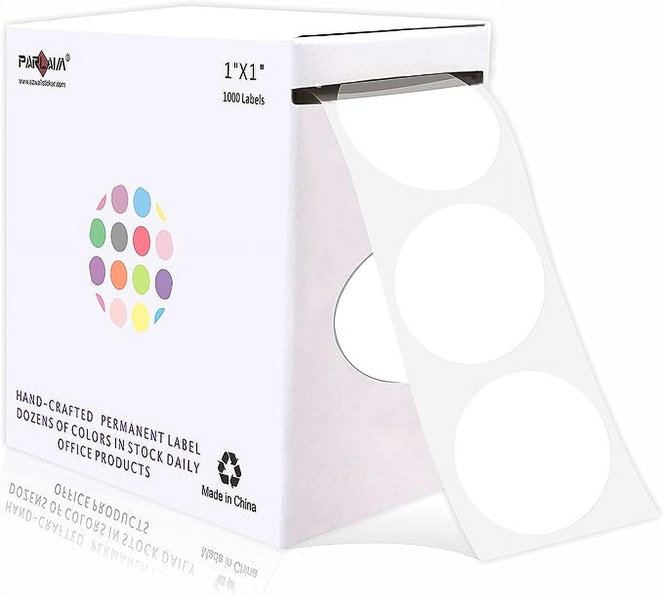 PARLAIM 1 Inch Round Permanent Adhesive ColorCode Dot Stickers,1000