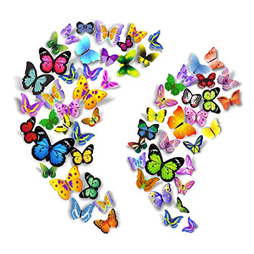 PARLAIM 104PCS Butterfly Wall Decals for Wall-3D Butterflies Wall ...