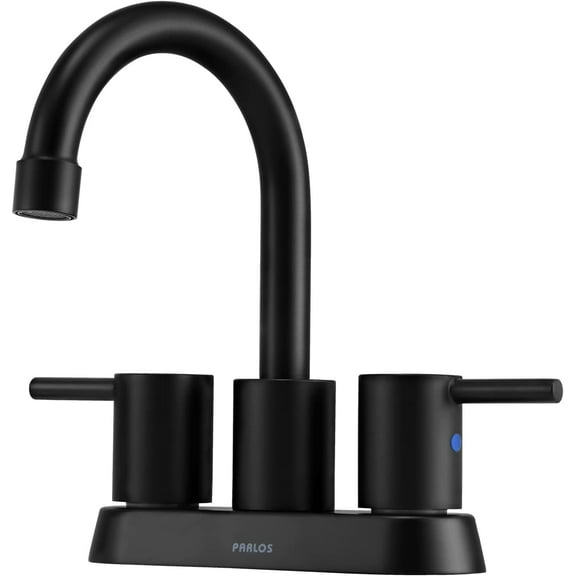 PARLOS 2-Handle Centerset Swivel Bathroom Sink Faucet Without Drain Assembly, Matte Black
