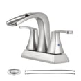 thumbnail image 1 of PARLOS 2 Handles Waterfall Bathroom Faucet with Pop-up Drain and Faucet Supply Lines, Brushed Nickel, 1 of 10