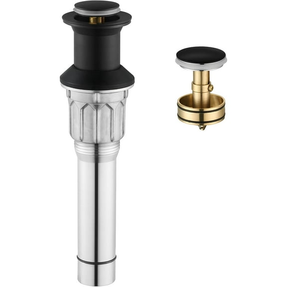 PARLOS Bathroom Sink Drain Without Overflow, Matte Black