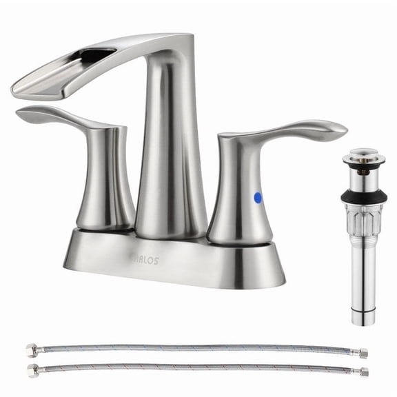 PARLOS Centerset 2-Handle Waterfall Bathroom Sink Faucet with Pop-Up Drain
