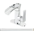 thumbnail image 1 of PARLOS Single Handle Waterfall Bathroom Faucet with Water Supply Lines,Polished Chrome, 1 of 7