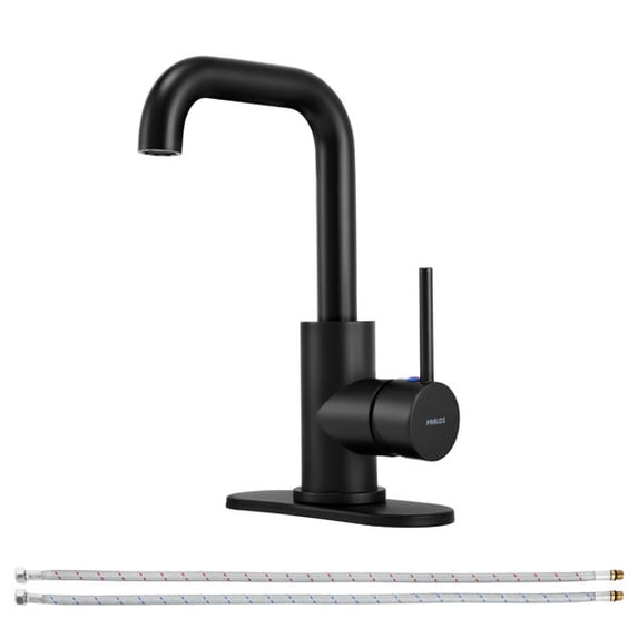PARLOS Single Hole Single-handle Bathroom Faucet, Matte Black