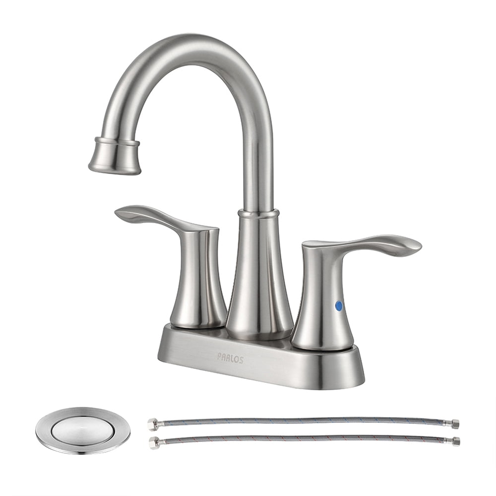 PARLOS Swivel Spout 2-Handle Bathroom Sink Faucet, Brushed Nickel