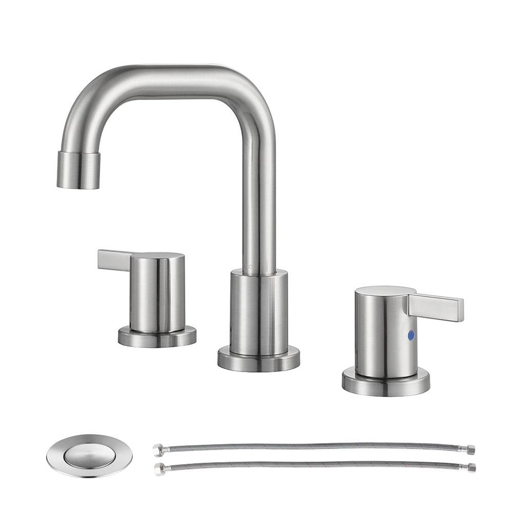 PARLOS Two-Handle Widespread Bathroom Sink Faucet, Brushed Nickel