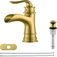 thumbnail image 1 of PARLOS Waterfall Single Handle Bathroom Faucet, Brushed Gold, 1 of 7