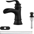 PARLOS Waterfall Single Handle Bathroom Faucet, Matte Black