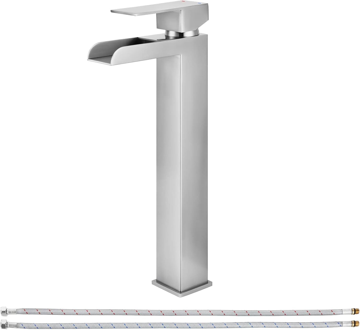 Brushed Nickel Single Handle Waterfall Vessel Sink Faucet