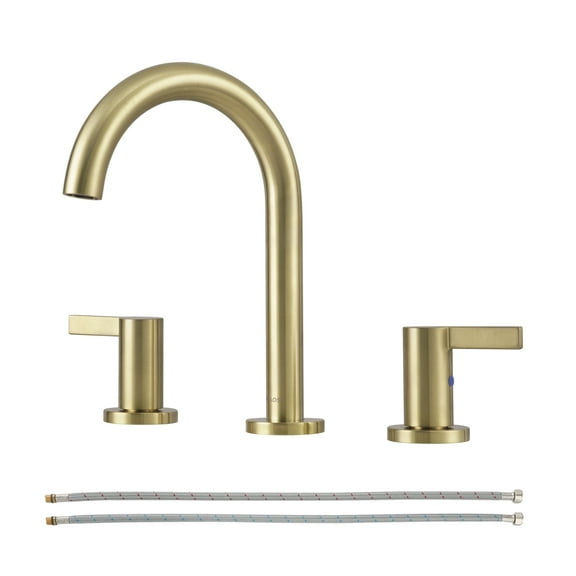 PARLOS Widespread 2-Handle Bathroom Sink Faucet,Brushed Gold