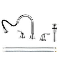 PARLOS Widespread 2-handle Pull Out Sprayer Bathroom Sink Faucet with 360 Swivel Spout,Polished Chrome