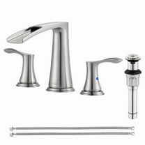 PARLOS Widespread 2-handle Waterfall Bathroom Faucet with Drain Assembly