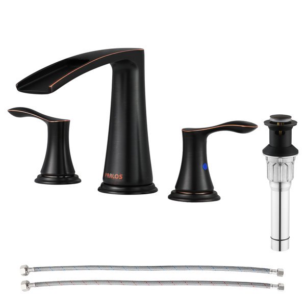 PARLOS Widespread 2handle Waterfall Bathroom Faucet with Drain