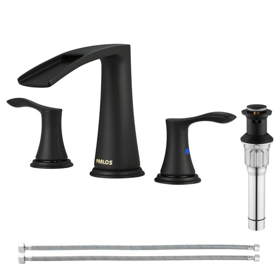 PARLOS Widespread 2-handle Waterfall Bathroom Faucet with Drain Assembly