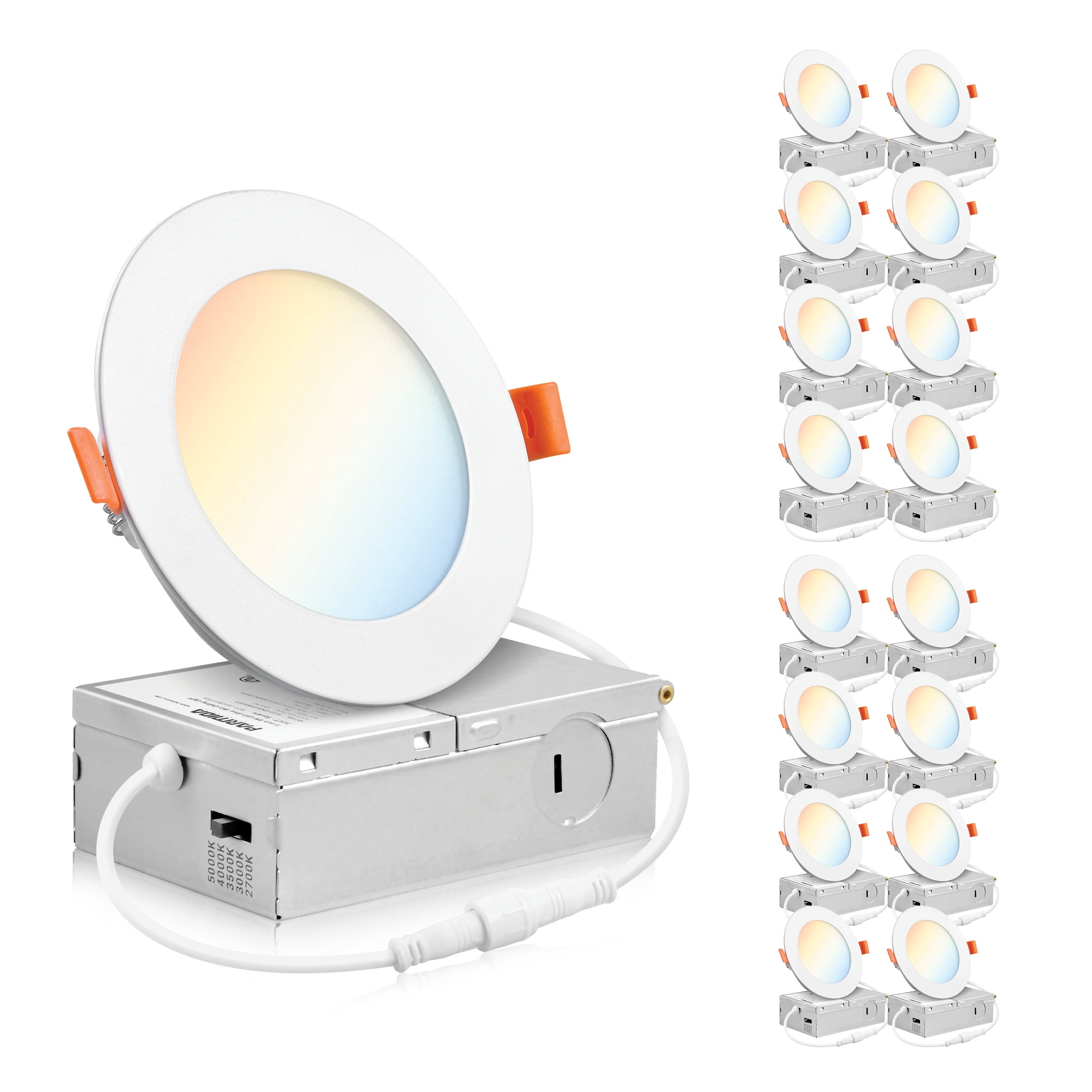 Ultra-Thin White Aluminum LED Recessed Ceiling Light 16-Pack