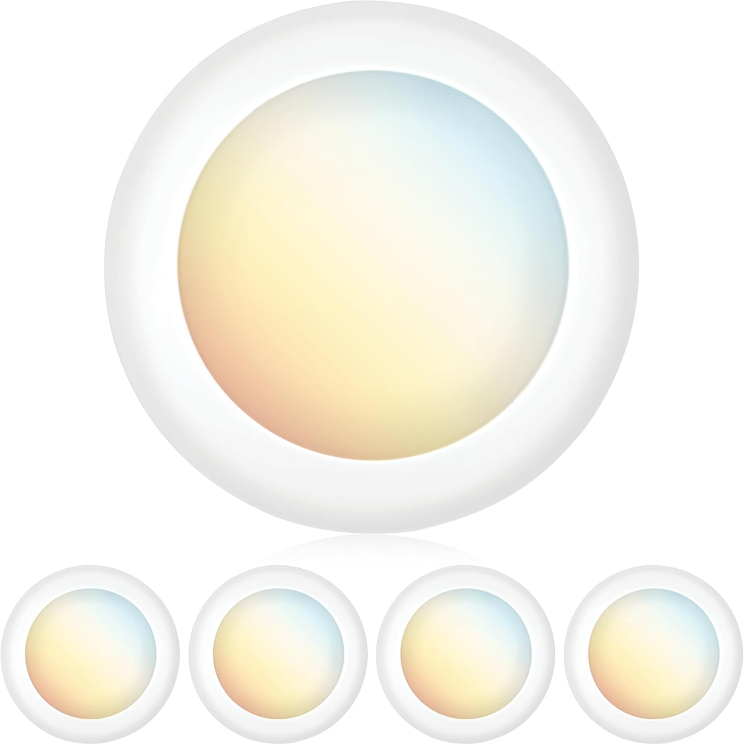 PARMIDA (4 Pack) 5/6 Inch Dimmable 5CCT LED Disk Lights, 15W Surface
