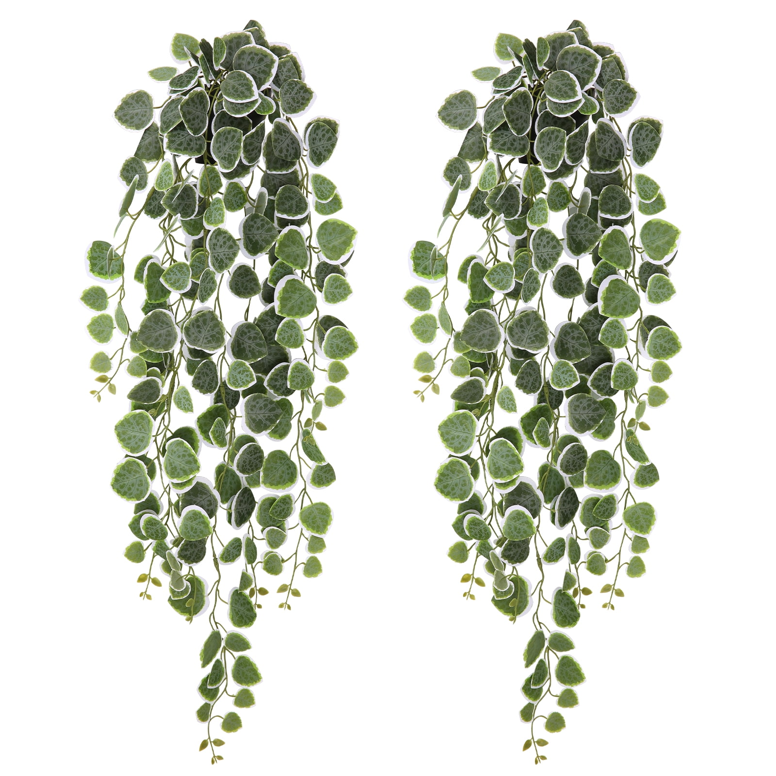 PARMPH 2 Packs Artificial Hanging Plants with Pot, 34'' Long Green