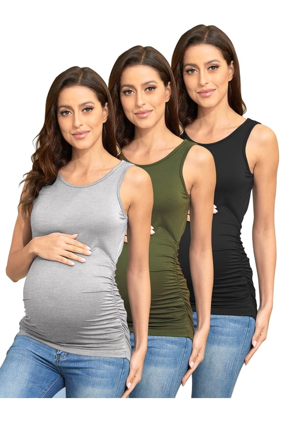 Comfy sleeveless maternity clothes,summer women's maternity Tank Top (3 pcs),M