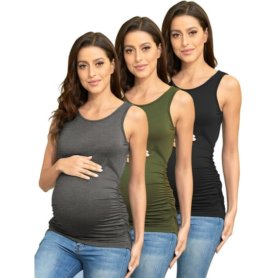 PARNIXS Comfy Sleeveless Summer, Maternity Tank Top 3 (Women's)