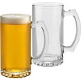 thumbnail image 1 of PARNOO Glass Beer Mug - Traditional 25 oz. Giant Beer Stein with Handles - Heavy-Duty Clear Drinking Glassware for Freezer & Refrigerator - Dishwasher-Friendly Beer Glasses Set of 2, 1 of 9