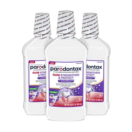 Parodontax Gum Strengthen and Protect Icy Mint Mouthwash, 500 Ml (3 Pack)
