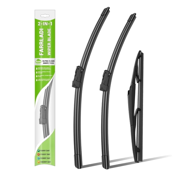 Windshield Wipers Replacement for Mazda CX5 2017-2024/Mazda CX9 2016-2024,OEM Quality Premium All-Season Front Rear Wiper Blades-24"+18"+14"(Pack of 3)