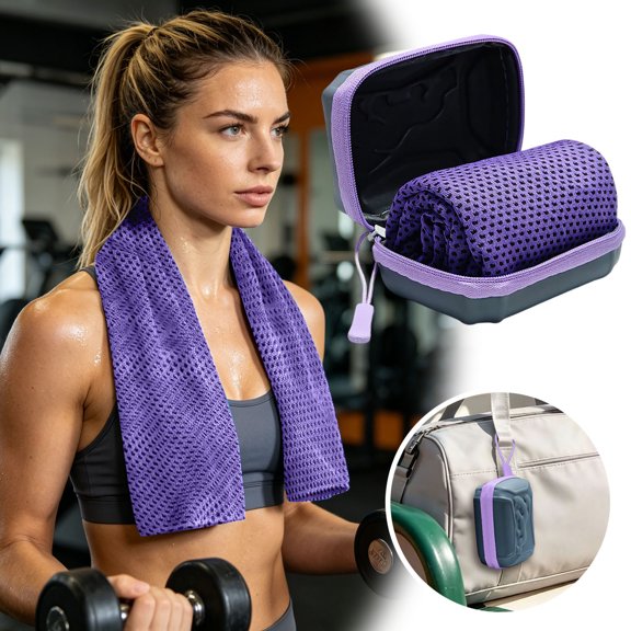 PARTGRE Absorbent Cooling Towel, 31.5x11.81Inch Microfiber Ice Towel, Soft Breathable Chilly Towel Sweat Absorbing Instant Chill Towel For Workout Gym Running Yoga Outdoor Sports Activities