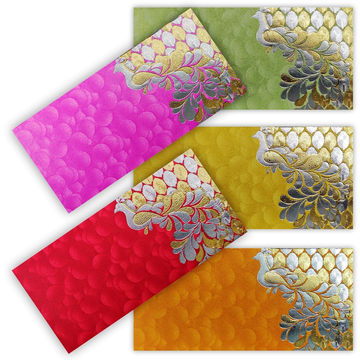 PARTH IMPEX Shagun Gift Envelope, Peacock Design, Gold