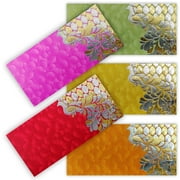 PARTH IMPEX Shagun Gift Envelope for Cash Pack of 50 7.5 x 3.5 Peacock Feather Gold Silver Foil Stamping Assorted Color Money Holder Card for Christmas Diwali Birthday Wedding Graduation