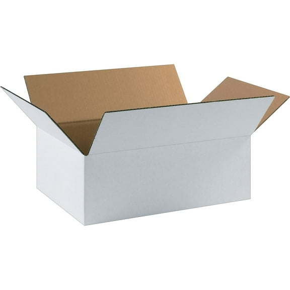 PARTNERS BRAND 17116W Corrugated Boxes,17 1/4"x11 1/4"x6",White,PK25