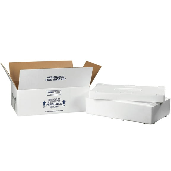 PARTNERS BRAND 260C Insulated Shipping Kits, 19 1/2"x11 1/2"x4 1/8", White