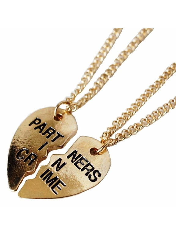 PARTNERS IN CRIME 2-Piece Split Heart Goldtone Pendant Set with 20" Chains