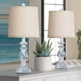 thumbnail image 1 of PARTPHONER 22" Bedside Desk Lamps Vintage Nightstand Lamps with Linen Shades, Washed Blue, 1 of 6