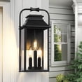 thumbnail image 1 of PARTPHONER Large Outdoor Light Fixture, 15.8'' Front Porch Light 3-Lights Anti-Rust Exterior Wall Mount Lantern Sconce with Clear Glass, 1 of 8